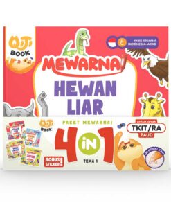 4 in 1 Qiti Book Mewarnai Tema 1 (Hewan Liar, Hewan Laut, Sayur & Benda Sekitar)
