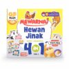 : 4 in 1 Qiti Book Mewarnai Tema 2 (Hewan Jinak, Buah, Alam Semesta, Transportasi & Profesi)